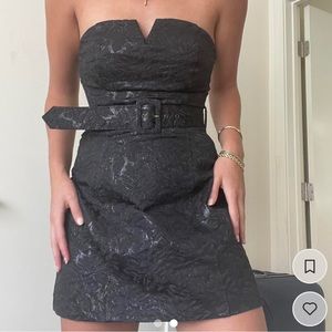 Free people black strapless dres